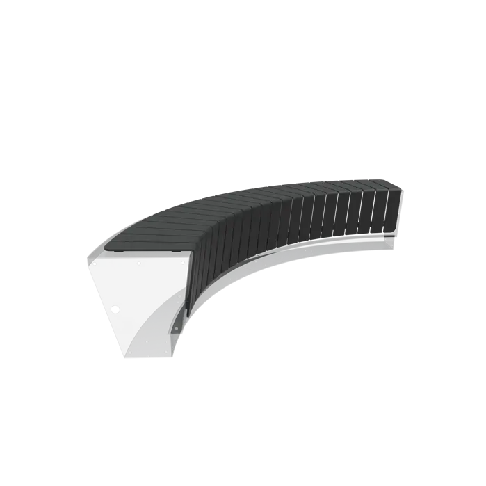 Aluminium Keerwand Zitting 'Revert' Binnenbocht 2587 x 827 x 353 mm