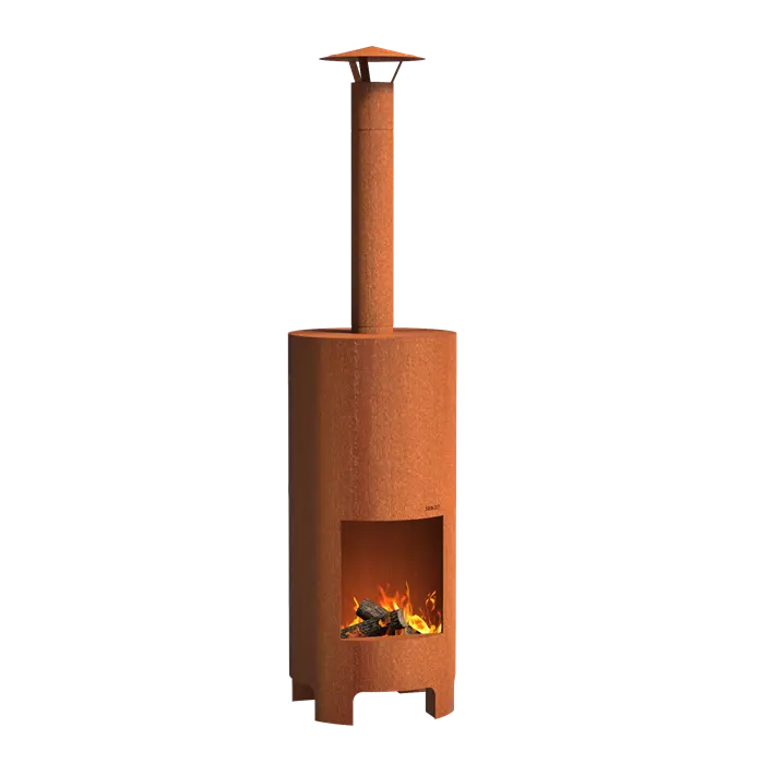 Tuinhaard Cortenstaal Rond 40 x 90 cm - Buitenhaard | Buitenkachel