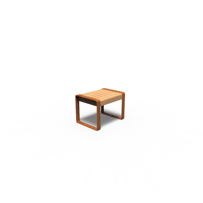 Cortenstaal Bankje 60 x 44 x 43 cm - Garapa Hardhout