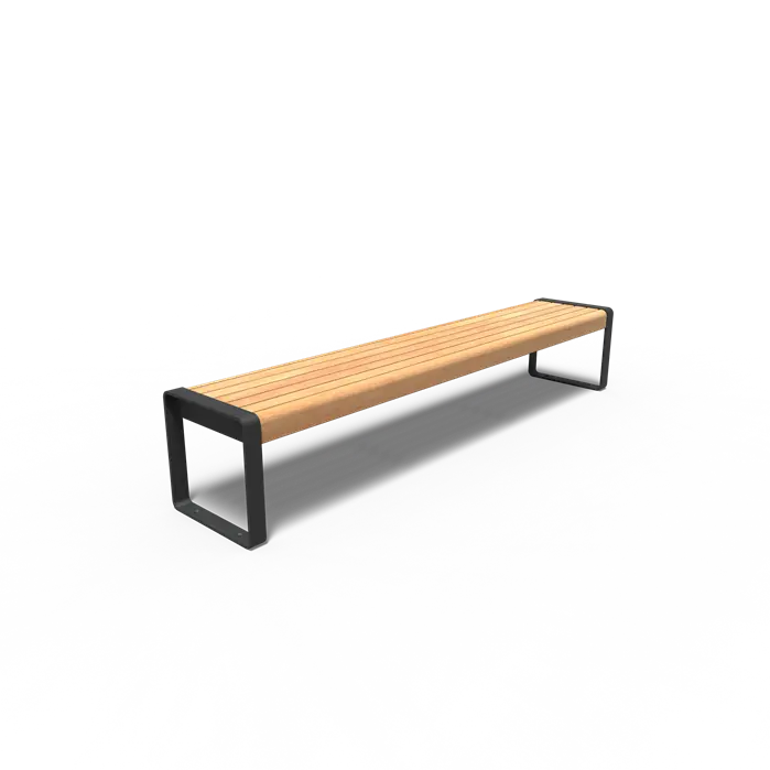 Bank Gecoat Staal 230 x 44 x 43 cm - Garapa Hardhout