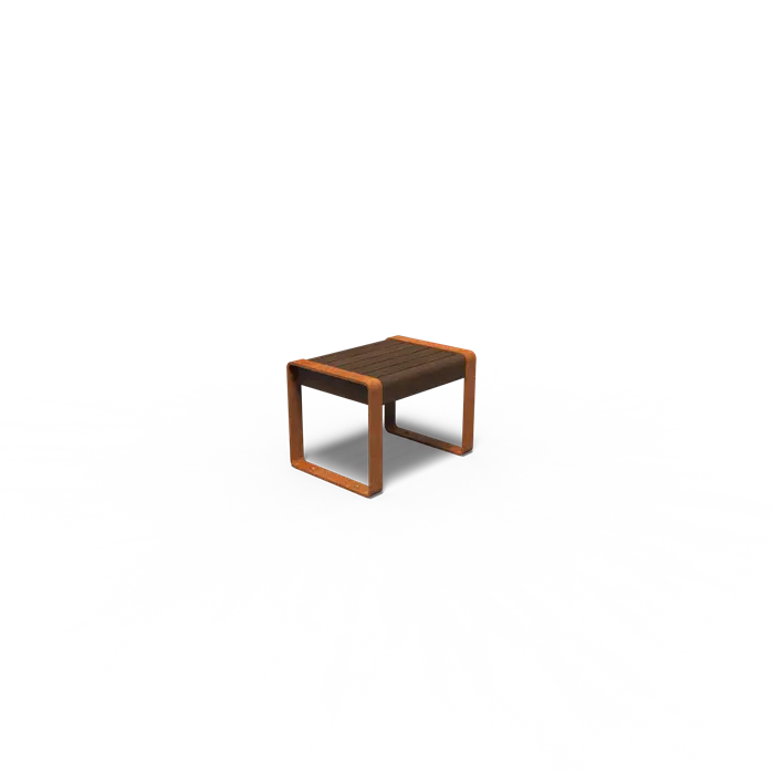Cortenstaal Bankje 60 x 44 x 43 cm - Bamboe
