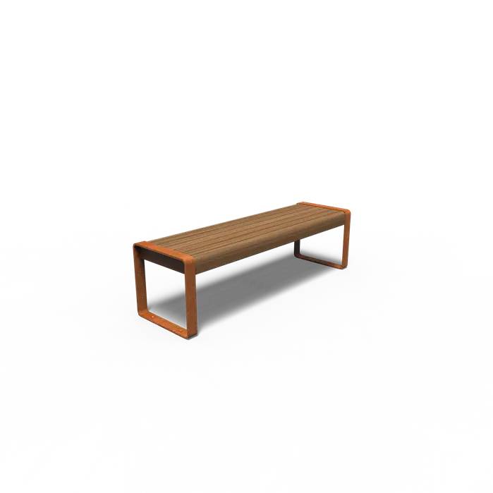Cortenstaal Bank 150 x 44 x 43 cm - Kebony Hout