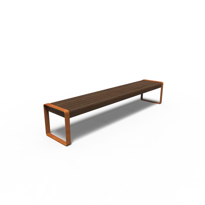 Cortenstaal Bank 230 x 44 x 43 cm - Bamboe