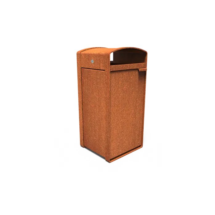 Cortenstaal Afvalbak 545 x 550 x 1150 mm