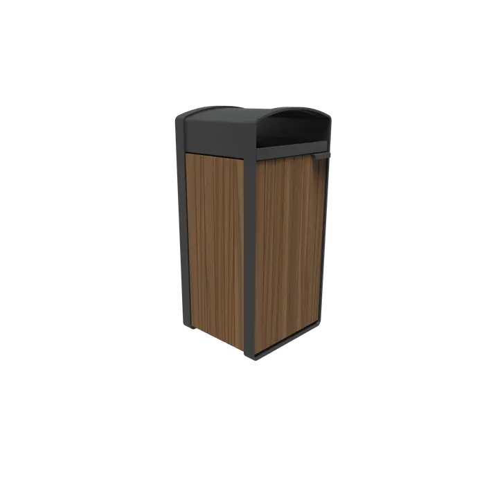 Afvalbak Gecoat Staal 545 x 550 x 1150 mm - Kebony