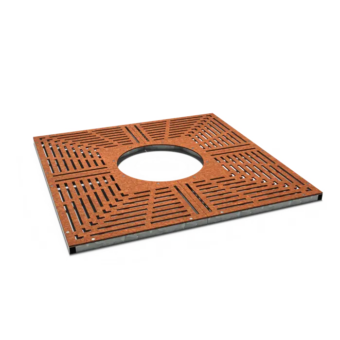 Cortenstaal Boomrooster Vierkant 1800 x 1800 x 10 mm