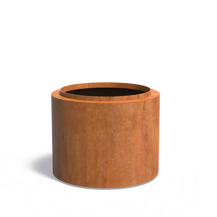 Cortenstaal Plantenbak Rond 100 x 80 cm - Met Rand