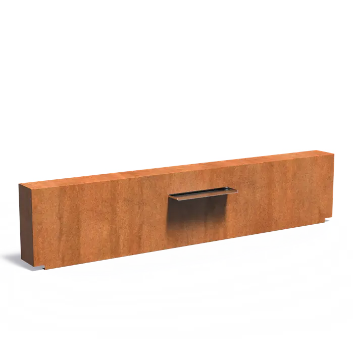 Vijvermuur Cortenstaal 300 x 25 x 60 cm Waterval