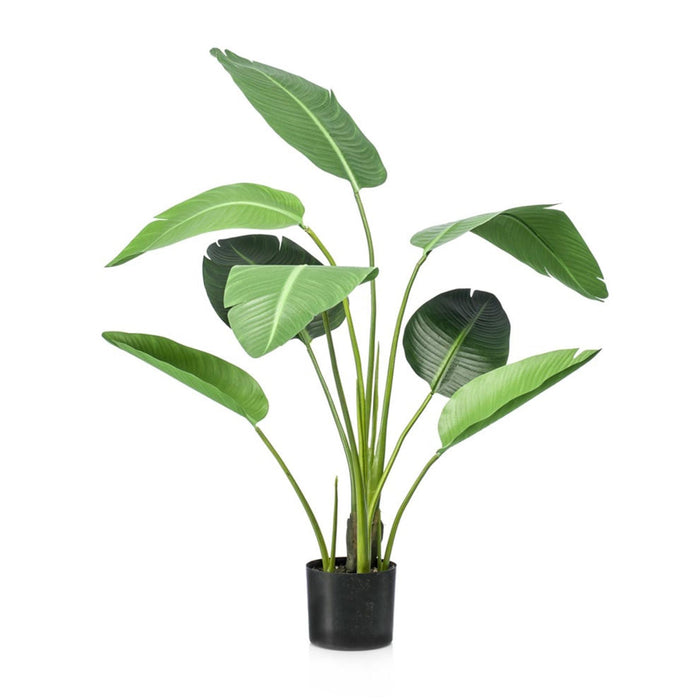 Strelitzia - Kunstplant - 120cm - In zwarte pot