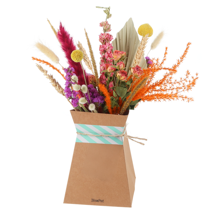 Droogbloemen boeket incl. vouwvaas