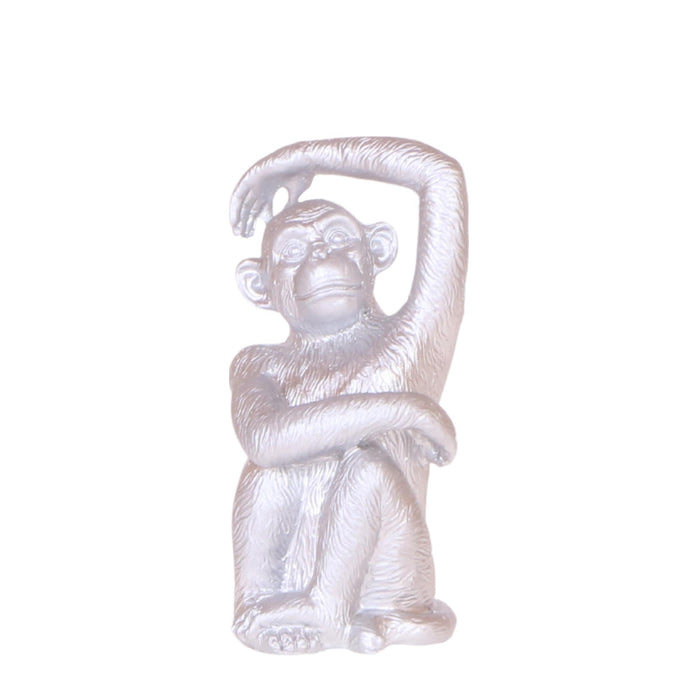 Kolibri Home | Ornament - Decoratie beeld Sitting Monkey - Silver