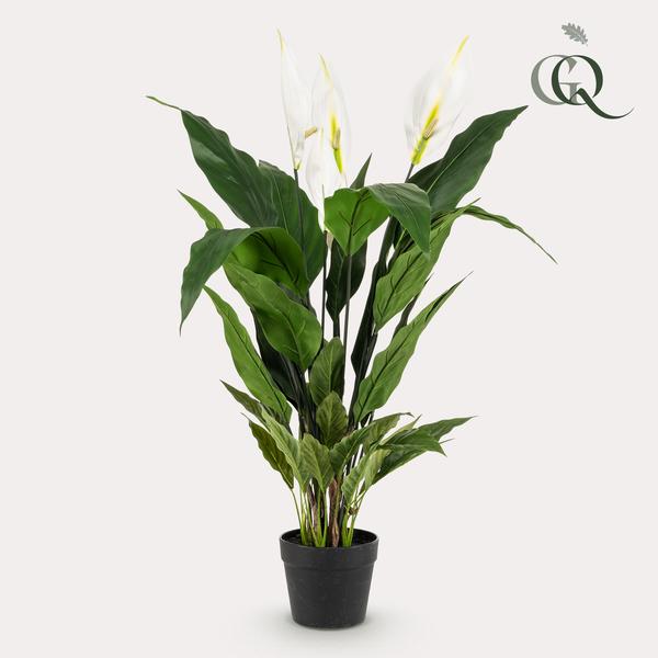 Kunstplant - Spathiphyllum - Lepelplant - ↕90cm - Ø15cm