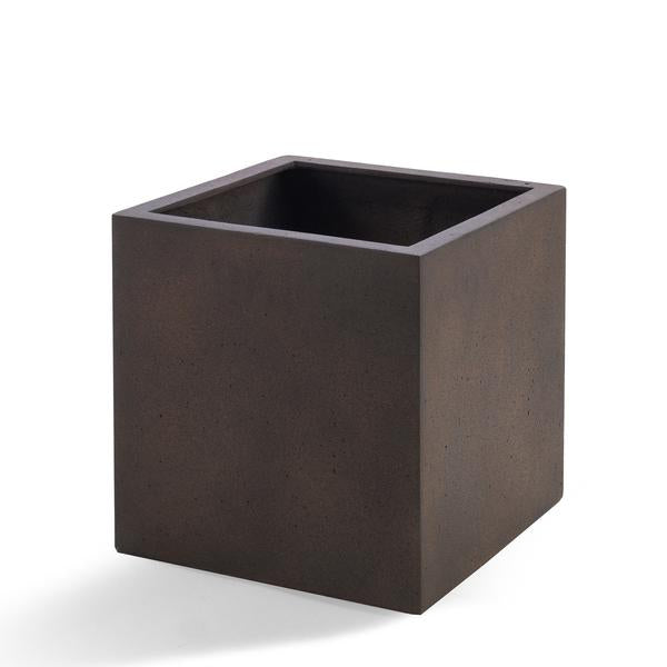 Pot Grigio Cube Rusty Iron - D40 x H40 - Luca Lifestyle | Betonlook Plantenbak