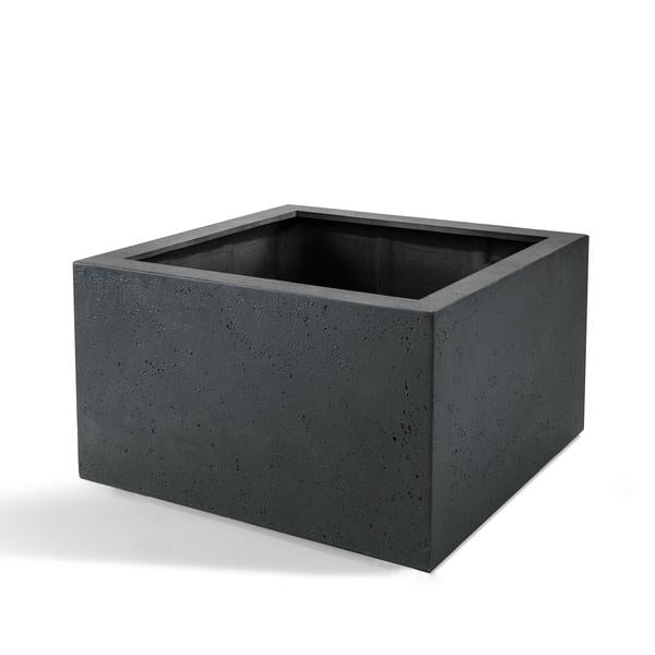 Pot Grigio Low Cube Antraciet - D80 x H60 - Luca Lifestyle | Betonlook Plantenbak