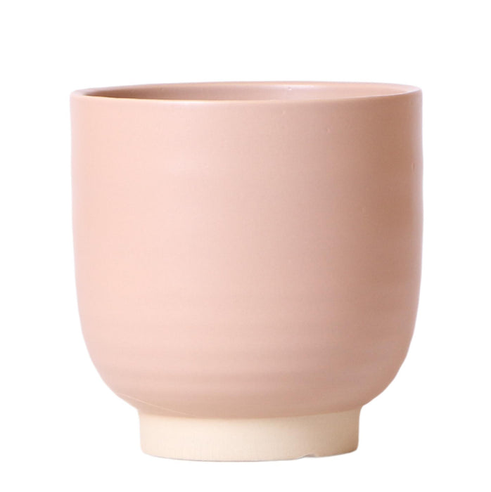 Kolibri Home | Glazed bloempot - Zandkleurige keramieken sierpot met glans - Ø12cm