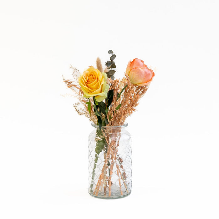 Letterbox Sunshine - Dried & Silk Flowers in yellow & natural colors - ↕35cm