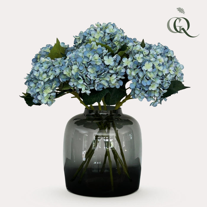 Kunstbloemen Solo - 8x - ↕52cm - Hydrangea Flower - Blue