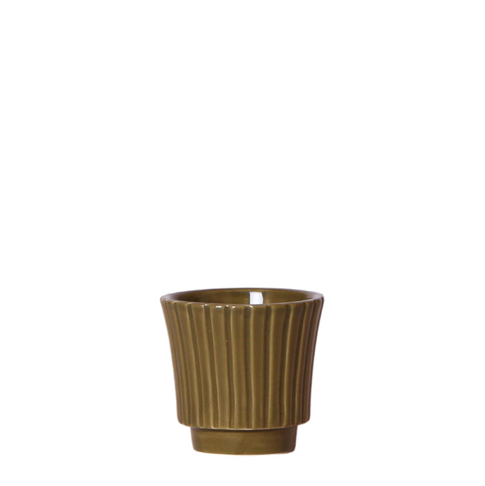 Kolibri Home | Retro groene bloempot - groene keramieken sierpot - Ø6cm
