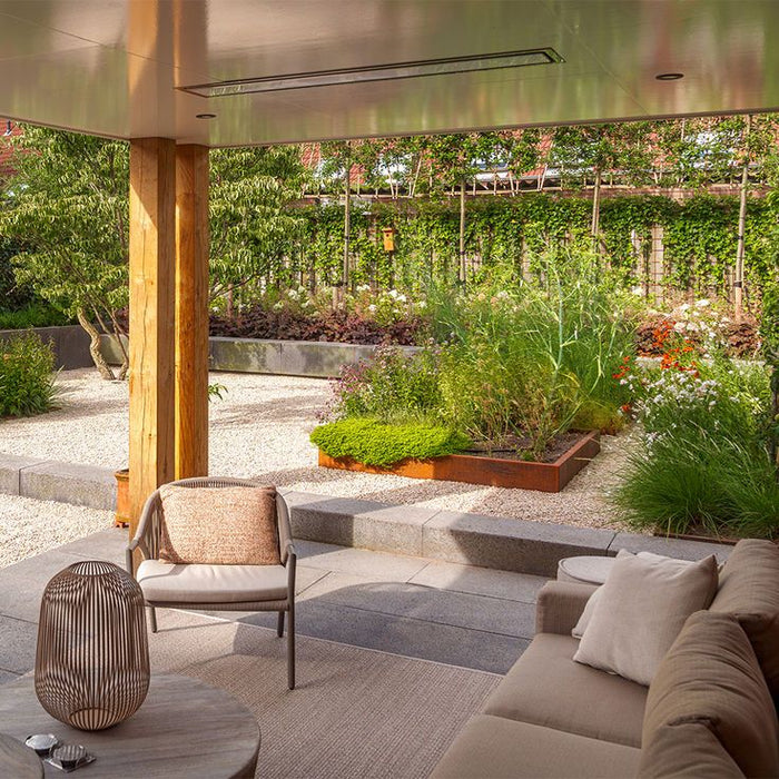 Moderne tuin met cortenstaal