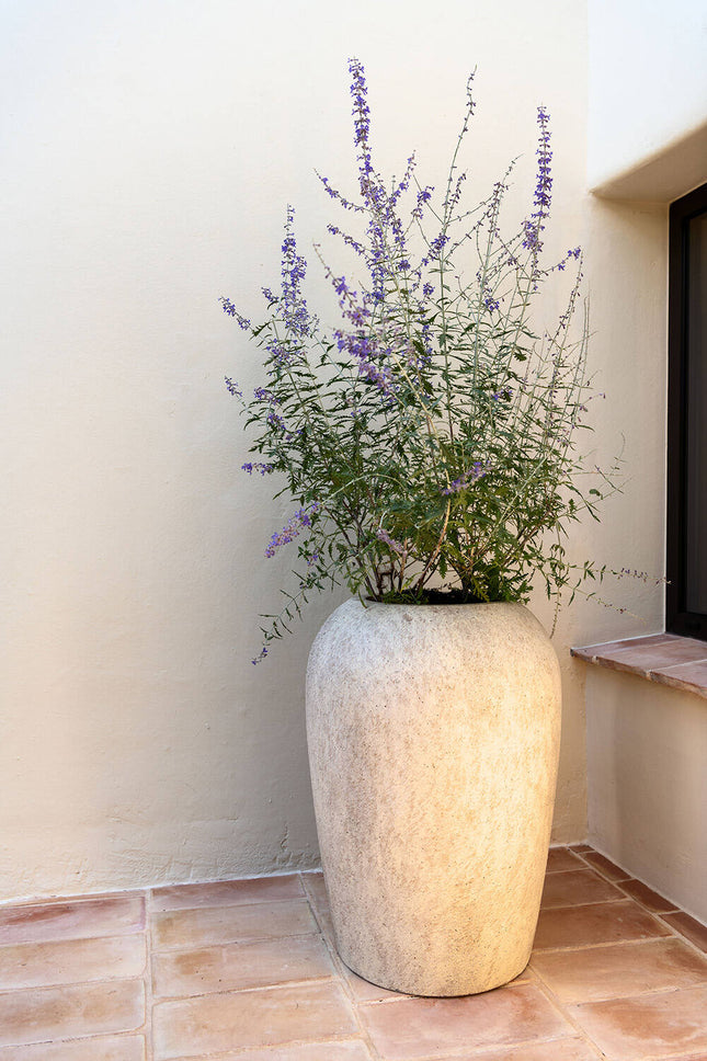 Pottery Pots Lena M, Travertine Beige Ø34 cm