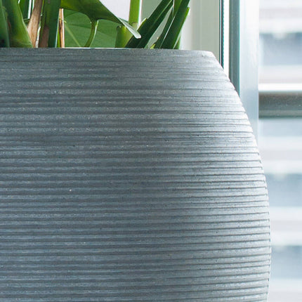 Pottery Pots Abby L, Dark Grey Ø37,1 cm (horizontaal geribbeld)