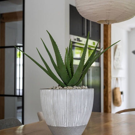 Pottery Pots Jesslyn S, White Stripe Ø45 cm