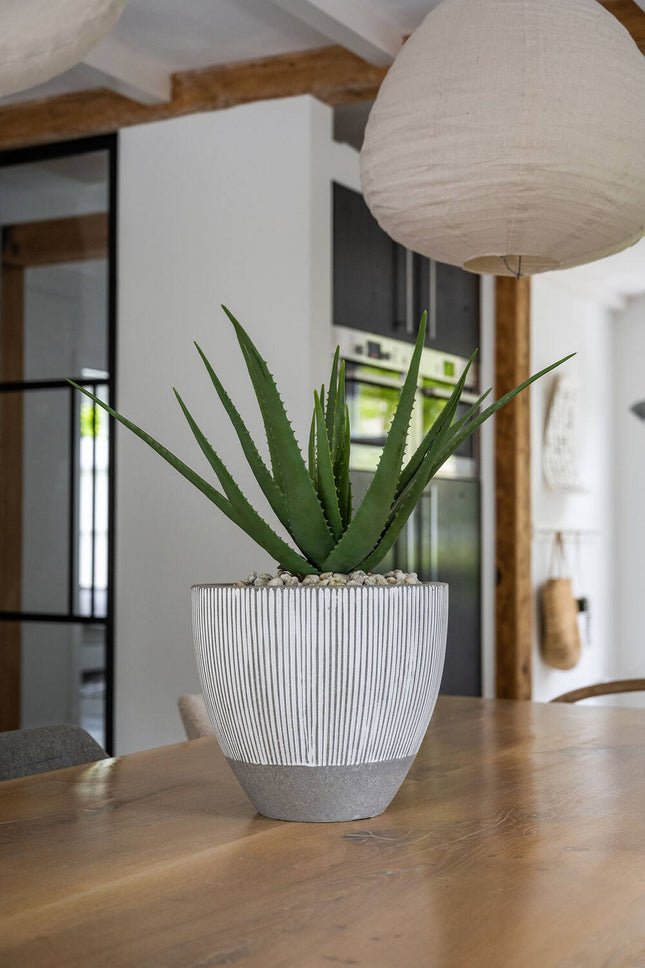 Pottery Pots Jesslyn XS, White Stripe Ø35 cm