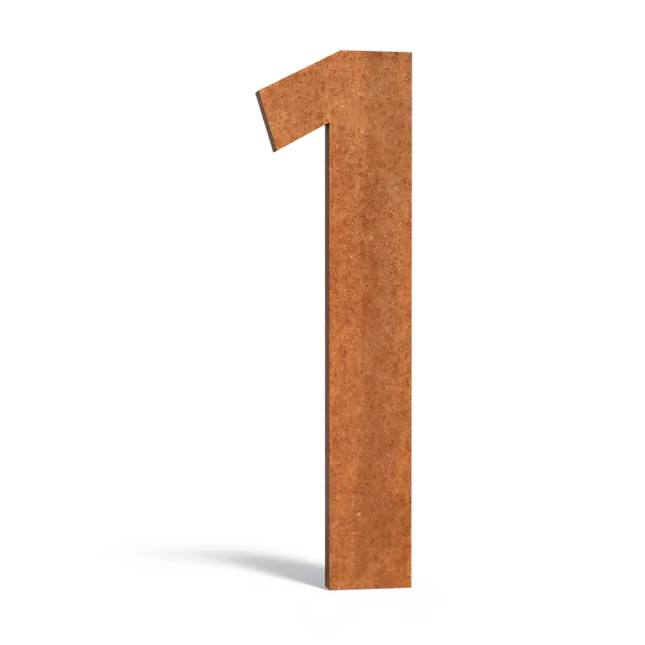 Cortenstaal Huisnummer 1 - 12 cm