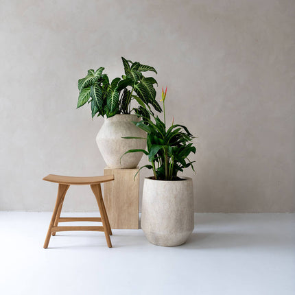 Pottery Pots Harith High S, Travertin Beige Ø23 cm