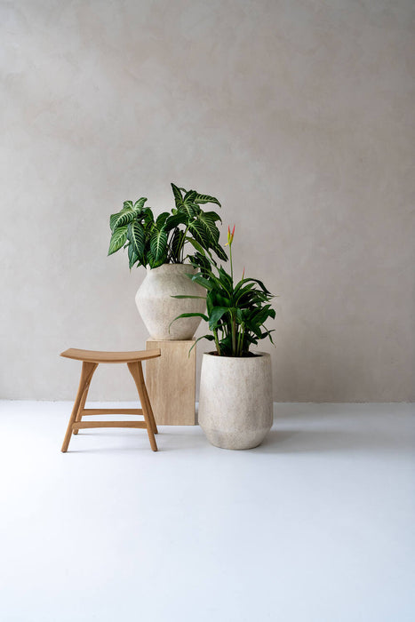 Pottery Pots Harith High L, Travertine Beige Ø34 cm