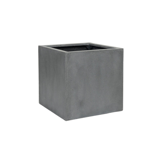 Jardinera gris bloque - M - D40xH40 - Jardineras de cerámica | Jardinera con aspecto de hormigón