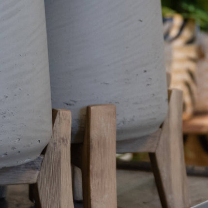 Pottery Pots Patt XXL (Feet low), Grey Washed Ø28,6cm