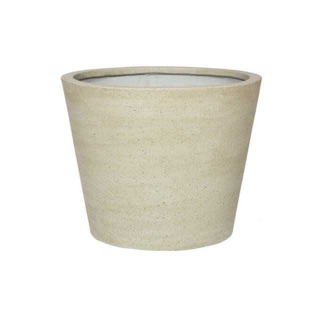 Cubo Beige Lavado - M - 50x40 - Jardineras de Cerámica | Jardinera con Aspecto de Hormigón