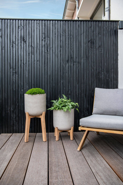 Pottery Pots Charlie XL (Feet High), Grey Washed Ø30 cm