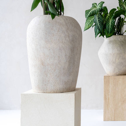 Pottery Pots Lena S, Travertine Beige Ø23 cm