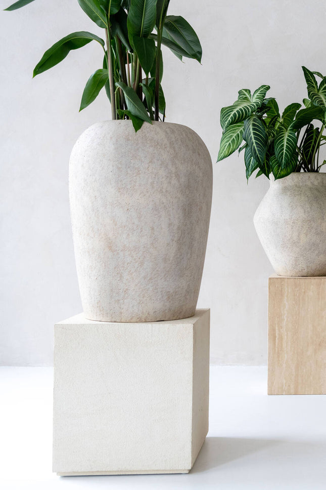 Pottery Pots Lena S, Travertine Beige Ø23 cm