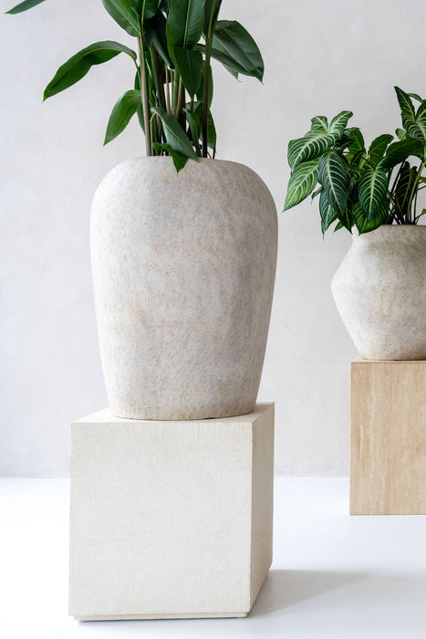 Pottery Pots Lena S, Travertine Beige Ø23 cm