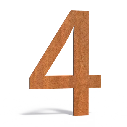 Numéro de maison 4 en acier Corten - 12 cm
