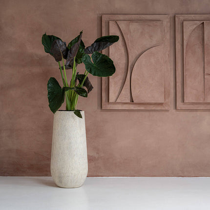 Pots en poterie Nax L, Travertin Beige Ø30 cm