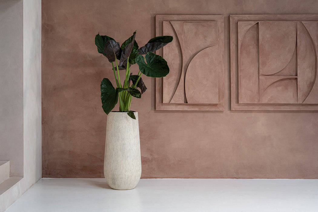 Pottery Pots Nax L, Travertine Beige Ø30 cm
