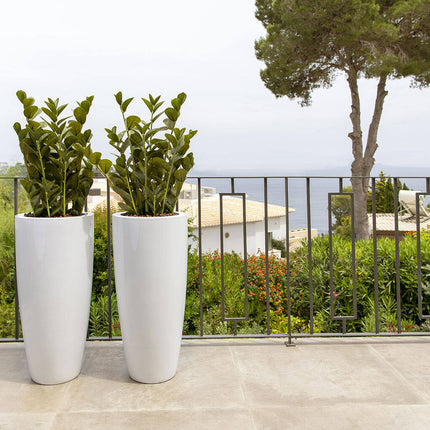 Pottery Pots Dax L, Glossy White Ø33 cm