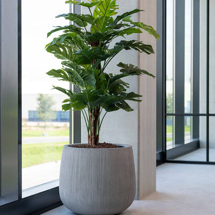 Pottery Pots Pax M, Dark Grey Ø30 cm (verticaal geribbeld)