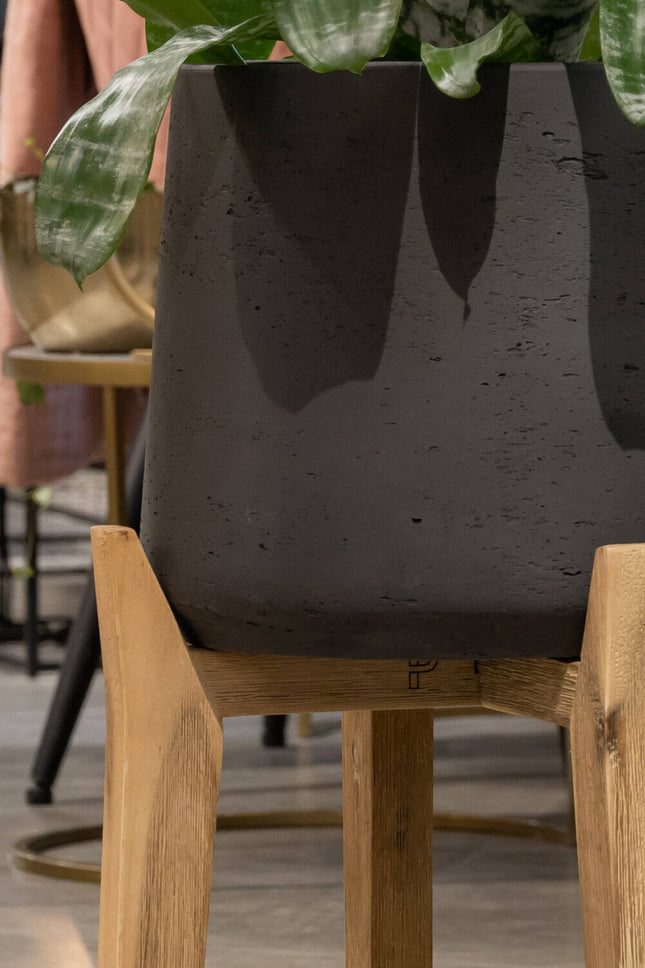 Pottery Pots Patt XXXL (Feet High), Black Washed Ø38,4cm