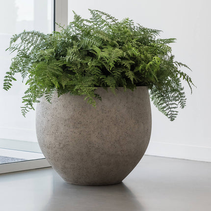 Pot de fleurs Jumbo Orb Beige Délavé - XS - D69 x H57 - Pot en céramique | Pot de fleurs aspect béton