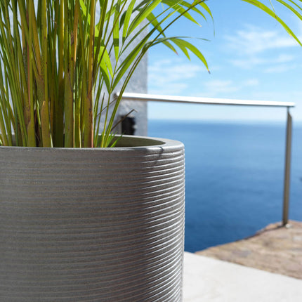 Pottery Pots Cody high M, Dark Grey Ø30 cm (horizontaal geribbeld)
