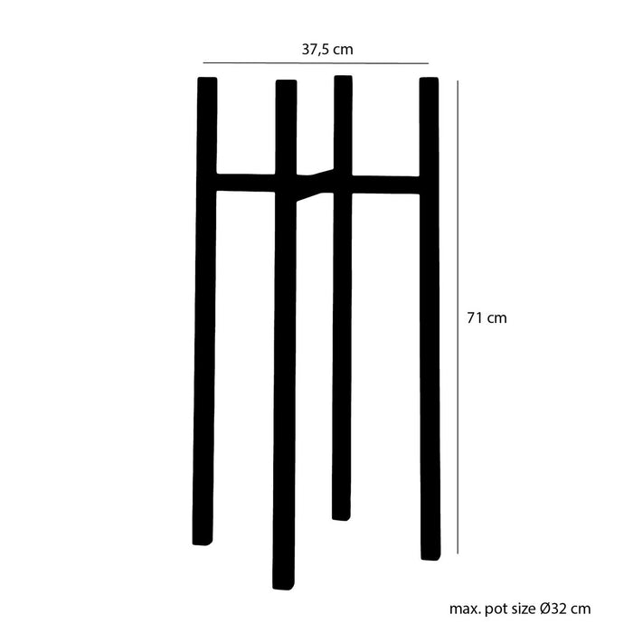 Plantenstandaard XL - L38 x B38 x H71 cm - Metaal - Zwart