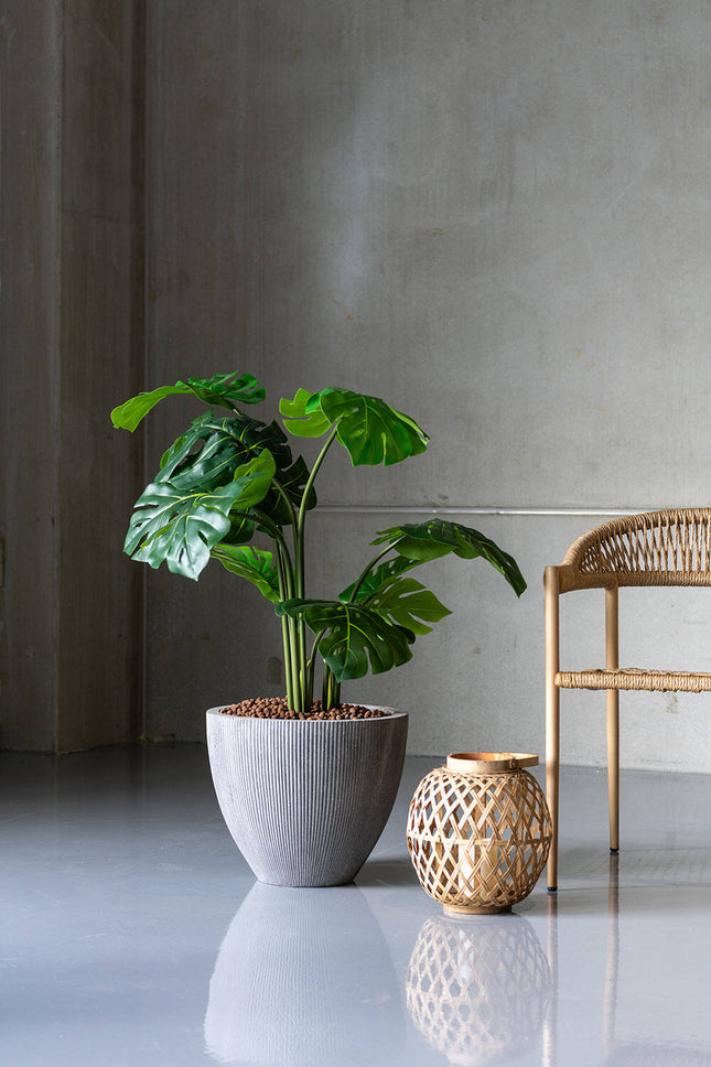 Pottery Pots Jesslyn S, Dark Grey Ø45 cm (verticaal geribbeld)