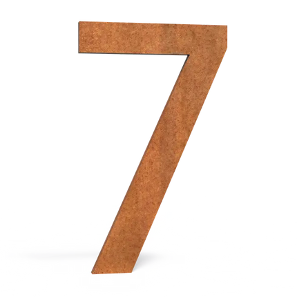 Numéro de maison 7 en acier Corten - 12 cm