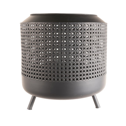 Midland vuurkorf met barbecuegrill zwart