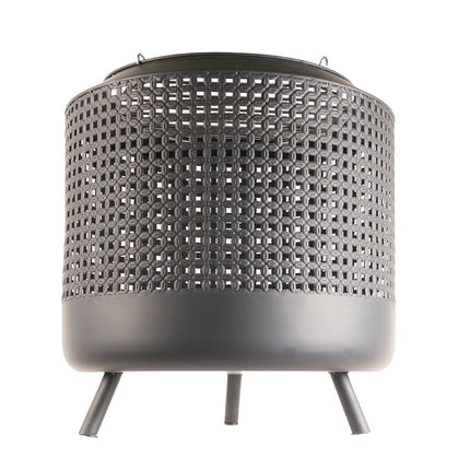 Midland vuurkorf met barbecuegrill zwart